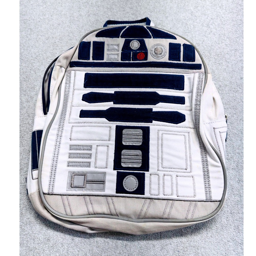 Pottery Barn Kids Backpack Kids OS White Star Wars R2-D2 Canvas School Bag Retro